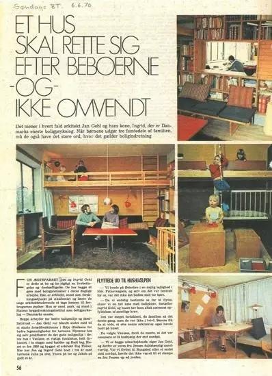 1970年,丹麦一家报纸关于盖尔夫妇的报道,图片来自Gehl