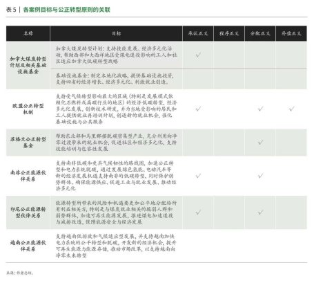 各案例目标与公正转型原则的关联